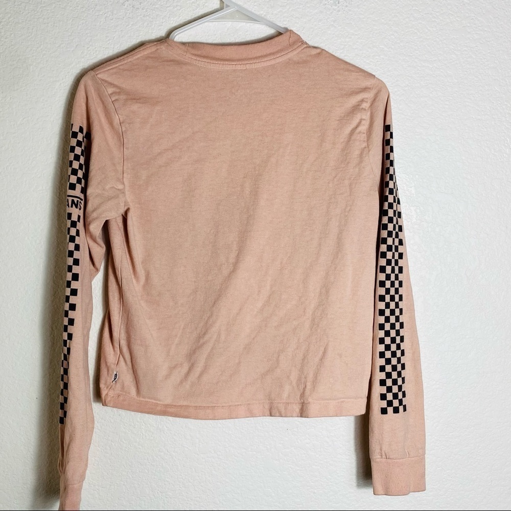 Vans Flying V Checkered Long Sleeve Crop Top Size: X-Small - Picture 2 of 6